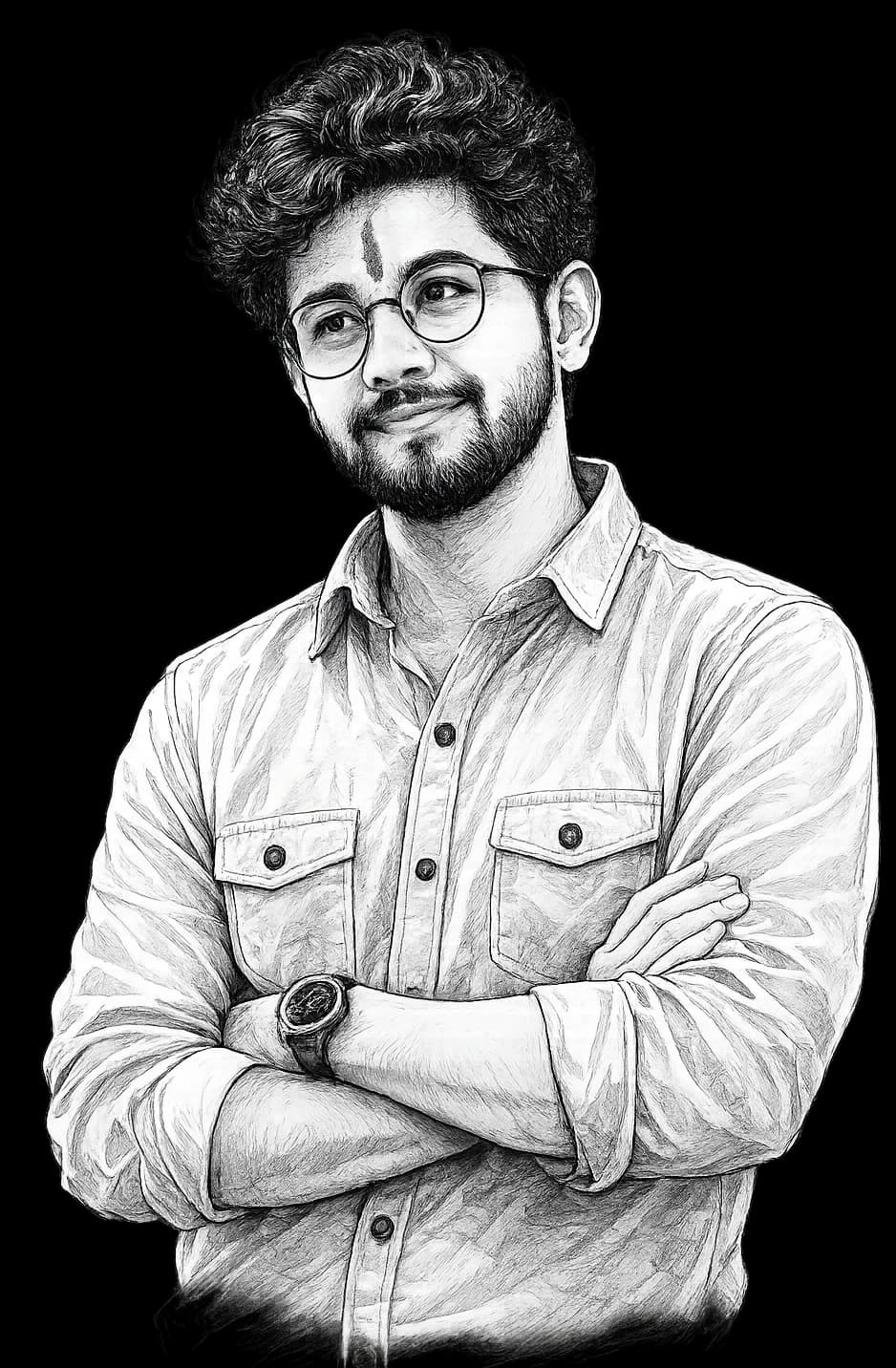 Sketch portrait of Anuj